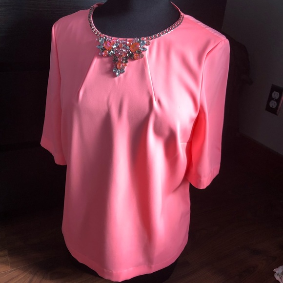 Ted Baker Neon Pink embellished blouse - Picture 4 of 7